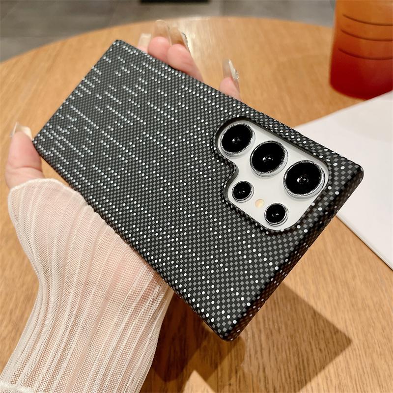 Ultra Thin Carbon Fiber Texture Magnetic For Magsafe Case For Samsung S25 S24 S23 S22 Note 20 Ultra 10 Plus Hard PC Matte Cover