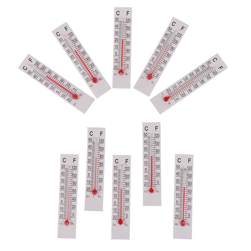 10 Pcs 5Cmx1.1Cm Miniature Paper Cardboard Thermometer Indoor -20-50 Celsius