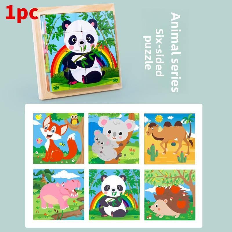 Деревянные 3D Гексаэдральные Пазл Блоки Для Малышей Развивающая Игрушка Подарок Для Детей