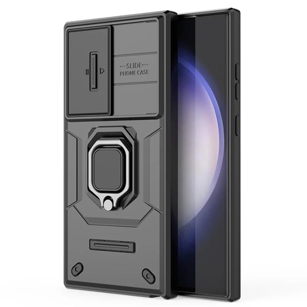 S25 S24 S23 Ultra 5G 2024 бронированный чехол-слайдер для камеры Samsung Galaxy S24 FE задняя крышка с кольцом для Galaxy S25 S 24 23 Plus Funda