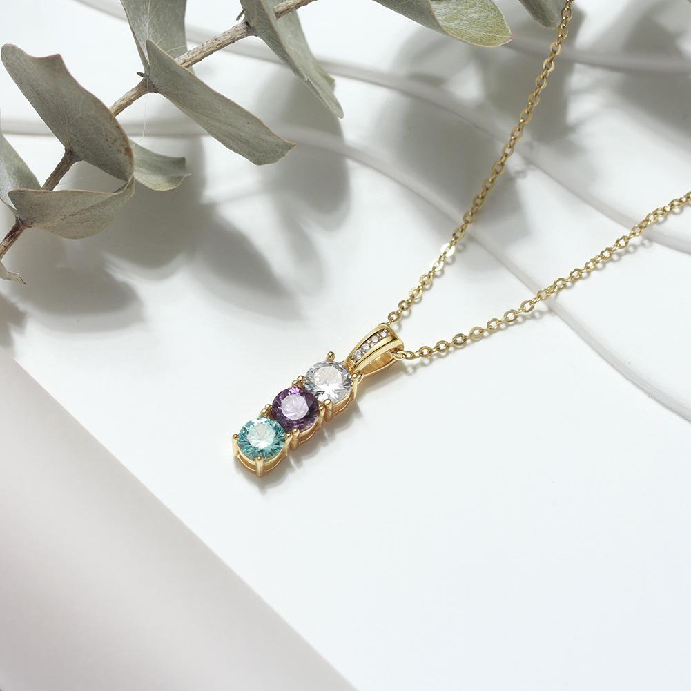 Jewelry S925 Sterling Silver Necklace Colorful Zircon