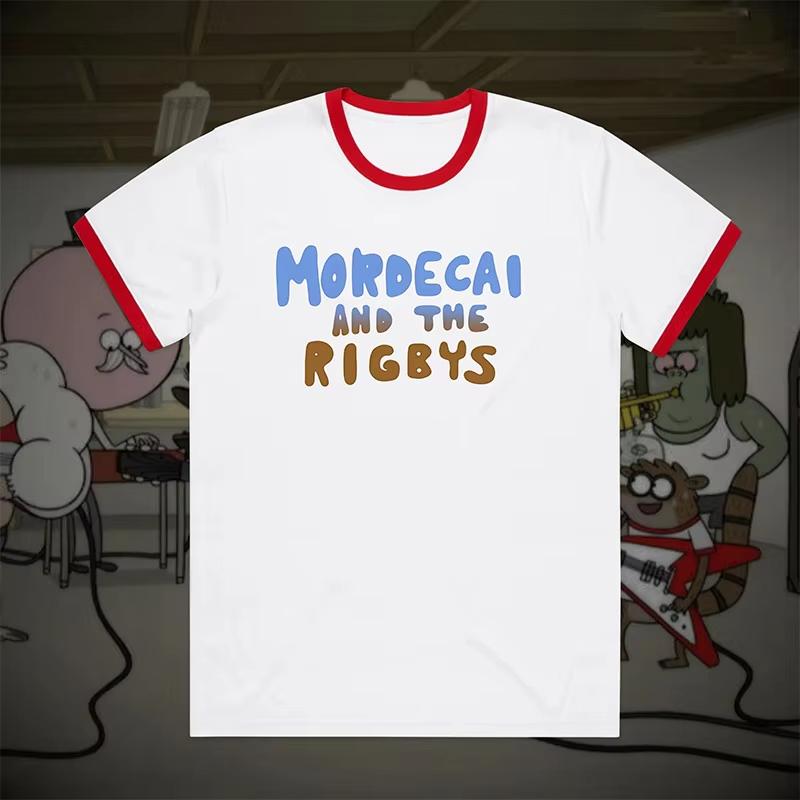 Mordecai and the Rigbys Ringer TShirt TV Serie Graphic Tee Funny TV Show Cartoon Unisex Cosplay TShirt Streetwear kids t-shrit