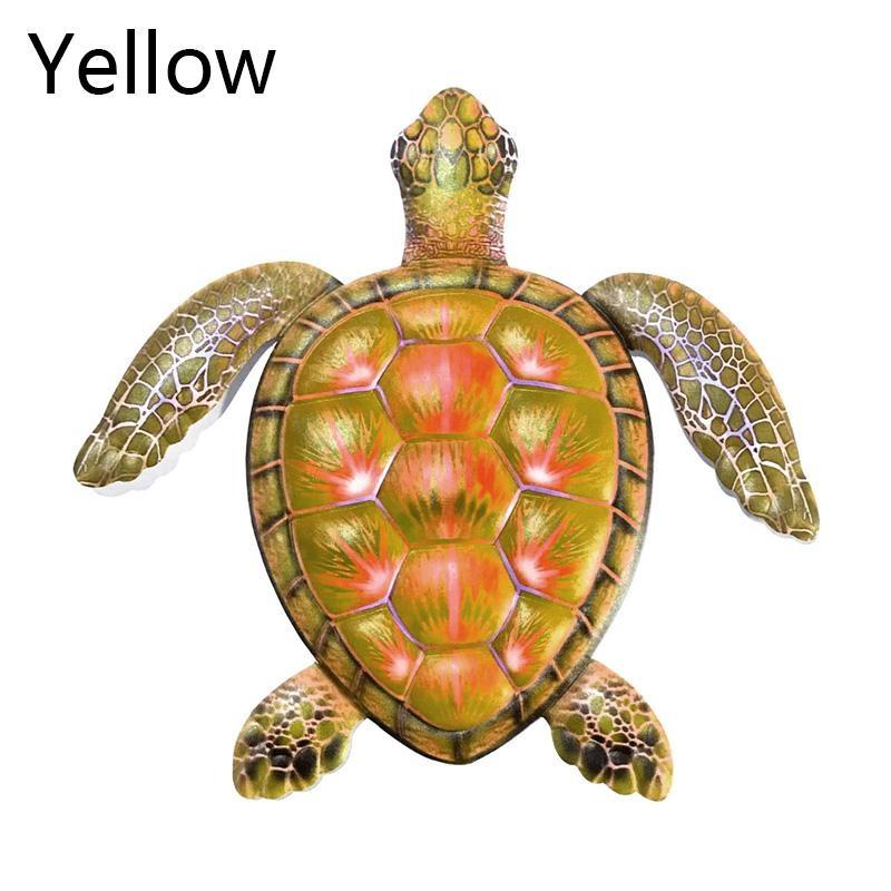 1 шт., металлическая Черепаха в помещении, на открытом воздухе, для гостиной, красочная подвесная скульптура, железное искусство, Настенный декор, домашний сад, балкон