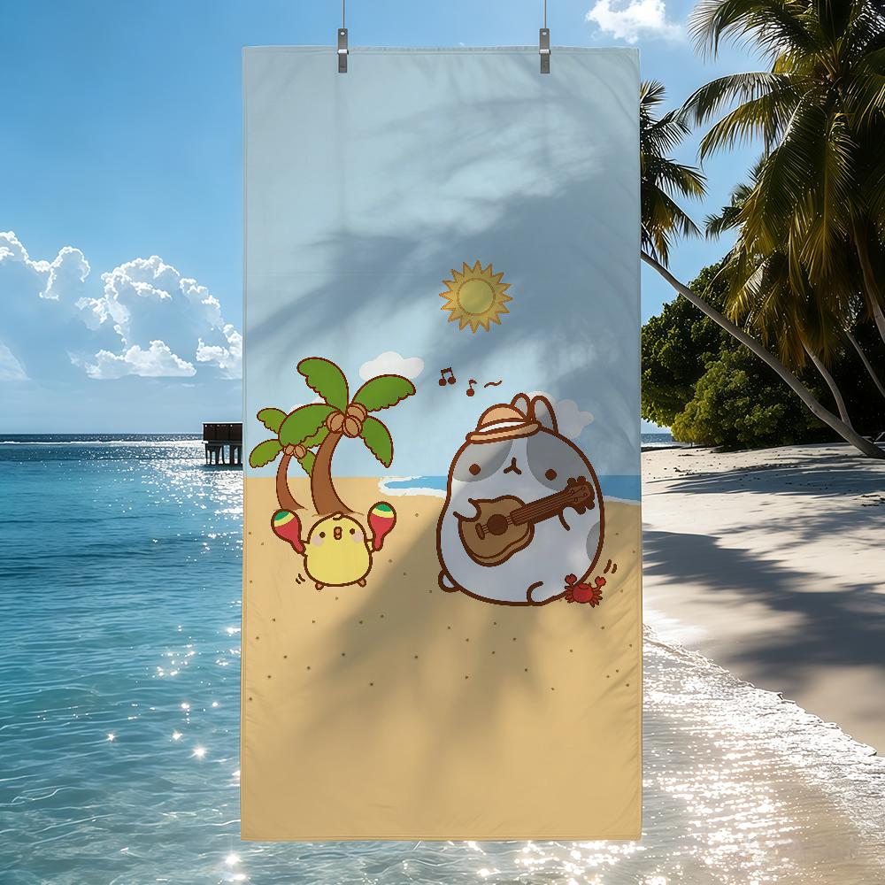 M-Molang МИЛЫЙ Мультяшное Полотенце Быстросохнущие Пляжные Полотенца Подходят Для Бассейнов Кемпинга Йоги И Тренажерного Зала