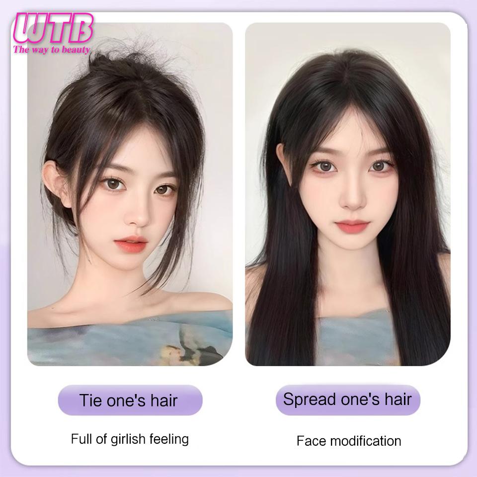 WTB синтетические накладные челки, наращивание челки на застежке, натуральные аккуратные накладные бахромы, топпер, шиньон, невидимые заколки, шиньоны