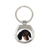 Dachshund Smooth-haired, Wiener Dog, Badger Dog - Geometric Keychain with a Photo and the Inscription
