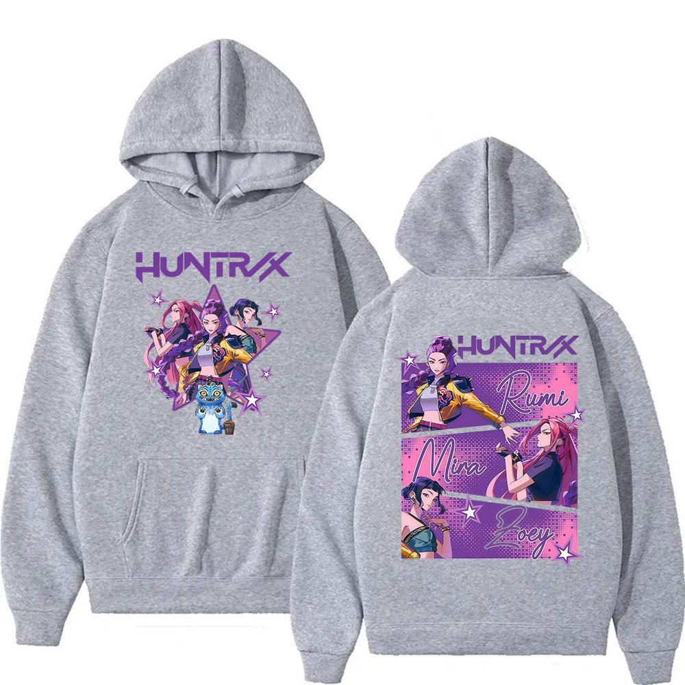 Харадзюку K-pop Охотники на демонов Мира Руми Джоуи Толстовки Мужские Женские Винтажные С длинным рукавом Свободная толстовка Популярная уличная одежда Y2k