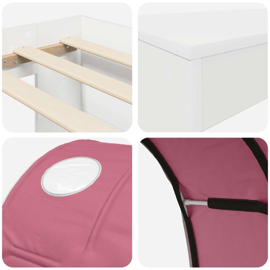 Bed with Tunnel 4 pcs Artisan Oak and Pink Particleboard