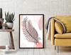 Picture poster In a frame 33x43 cm Line art Feather P1866