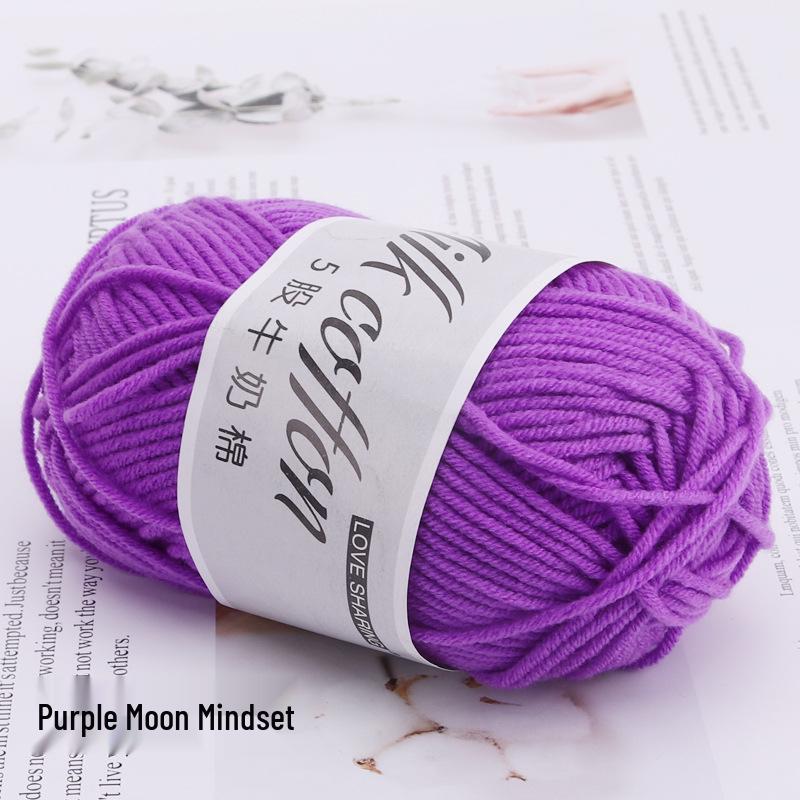 Пряжа из гребенного молочного хлопка для детских пинеток крючком - Средней толщины, Набор материалов для вязания своими руками