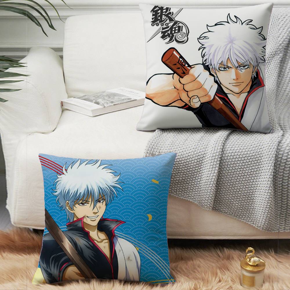 Аниме GinTama Наволочка Плюшевая Ткань Мягкая Наволочка Двусторонняя Печать Наволочка Подушка Бытовые Подарки