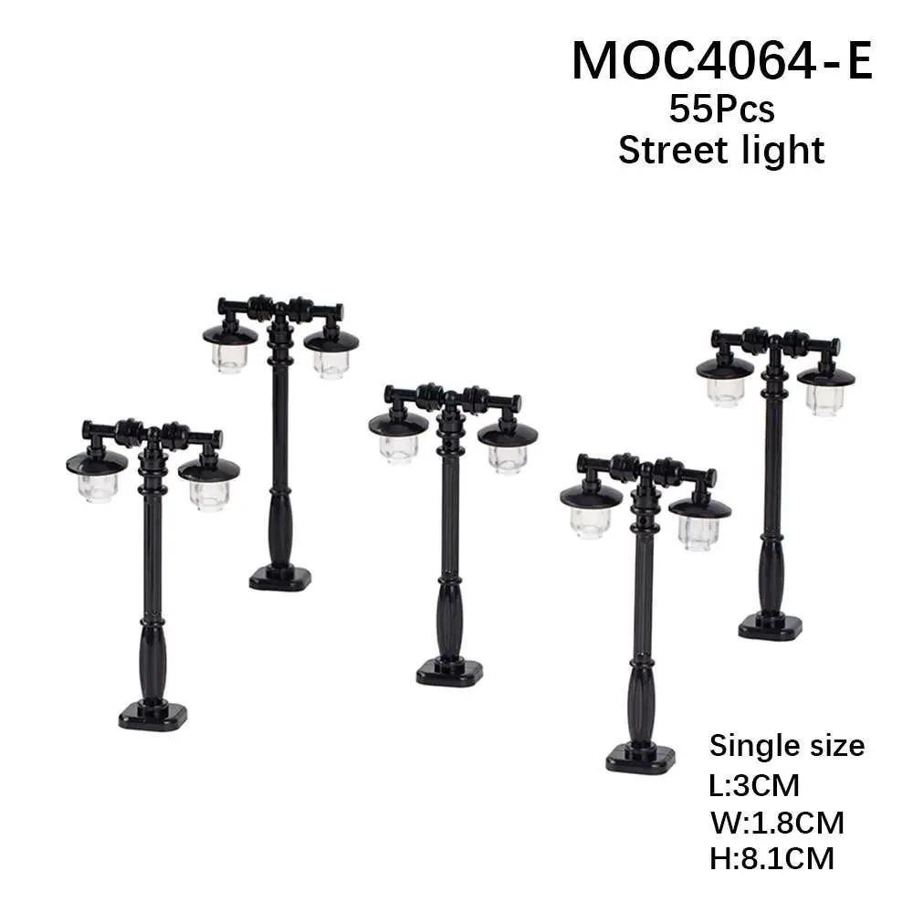 City Street Series Building Blocks Accessories Rail Transit Train Signal Light Railings Brick Toilet Flower Bed Phone Box Toy