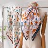 Women's 100% Mulberry Silk Double-Sided Floral Scarf - Elegant, Versatile, Dual-Use Shawl & Sun Protection Neckerchief