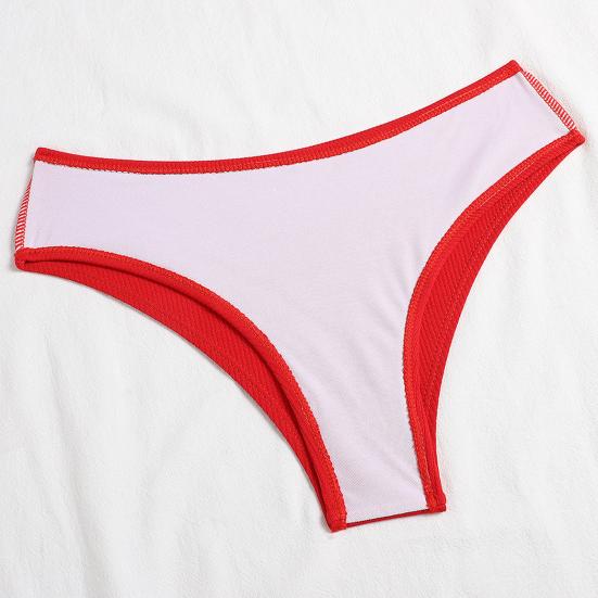 2Pcs/Set Back Lace-up Solid Color Bikini Set Two Pieces Bandeau Bra