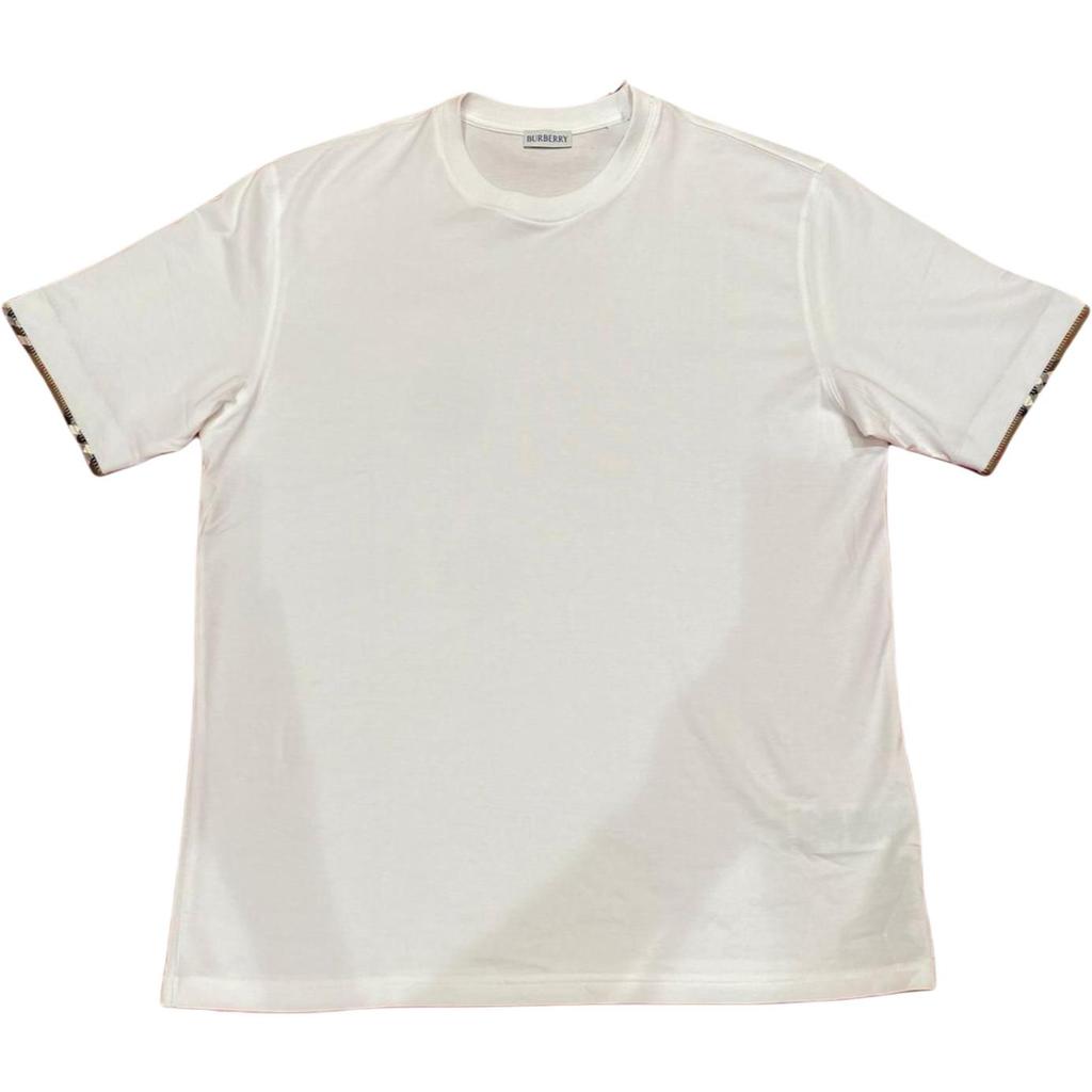 Burberry T Shirts Men's White Crew Neck Moderate Straight Fit 81042811
