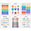 Образовательные плакаты для малышей и детей – 11"×14" Алфавит, Цифры, Цвета, Формы, Дни недели и Месяцы – Обучающие настенные диаграммы
