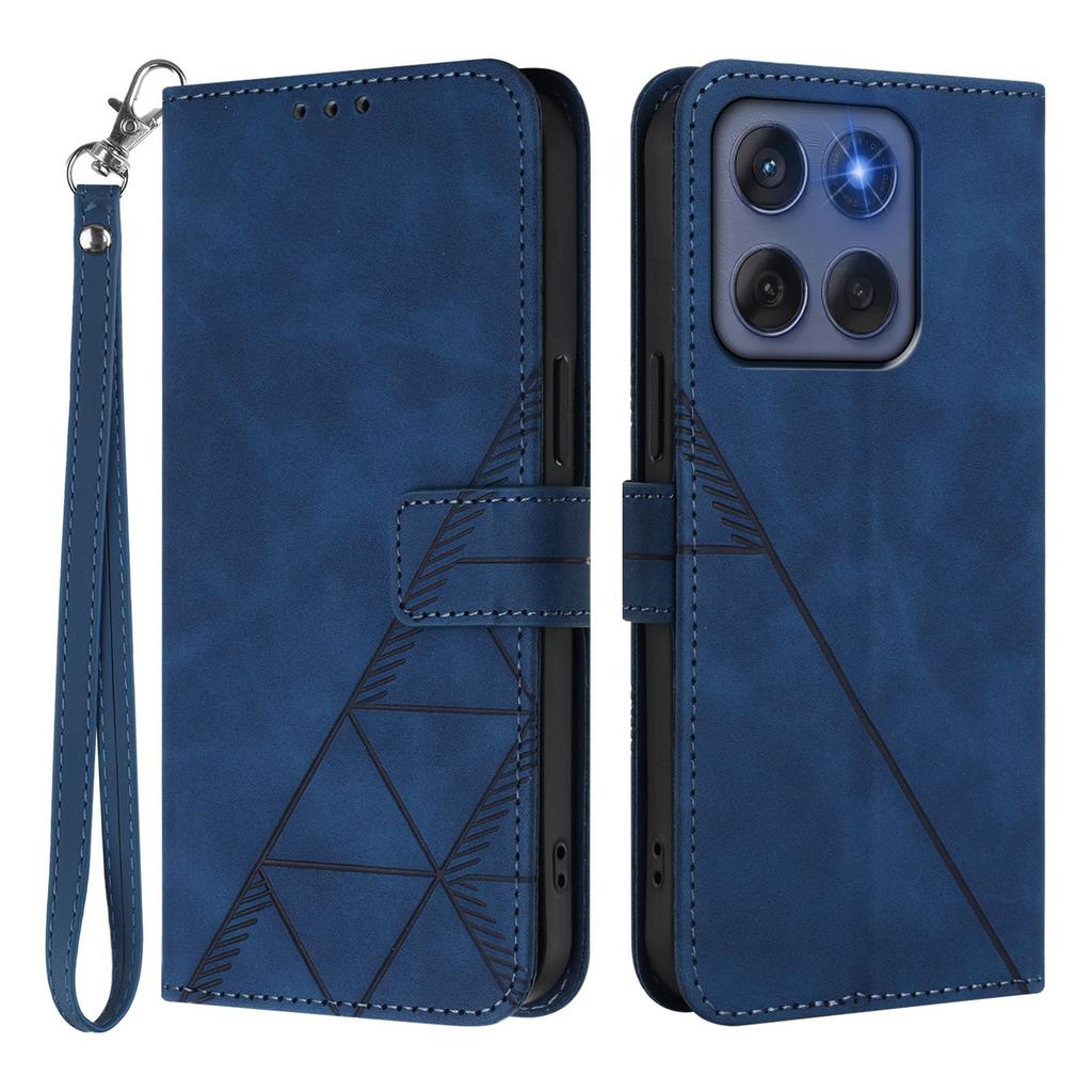 Для Моторола Край (2025) 5G/Motorola Edge 60 Fusion 5G Кожаный чехол с ремешком для руки, кошелек, подставка, чехол для телефона