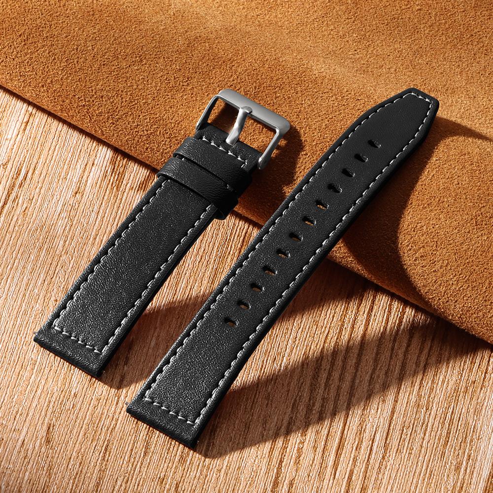 22 мм 20 мм кожаный ремешок для Samsung Galaxy Watch 6 5 4 40 мм 44 мм ремешок Gear Винтажный браслет для Xiaomi Redmi Watch 3 Active/Lite