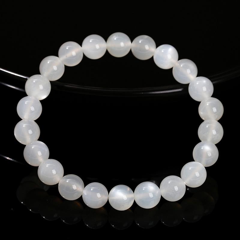 Jingde Jewelry Браслет из бусин из белого лунного камня - Элегантная простая мода для леди