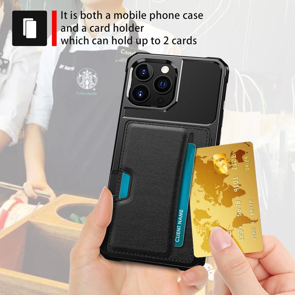 For Apple iPhone 16 15 14 Plus 13 12 mini 11 Pro X XR XS Max 7 8 Plus SE 2020 2022 Case Luxury PU Leather Built-in Card Holder ShockProof Back Cover