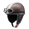 Motor Co., Ltd. (Yamaha) Y-555 Classic Half Motorcycle Helmet with Goggles, Free Size (57-60cm), Brown & Stripe, Q7C-MRK-Y05-F64