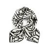 Elegant Black White Camellia Flower Printed Natural Silk Twill Scarf Women's Spring Autumn Square Scarfs Real Silk Handkerchief