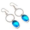 Blue Topaz Gemstone 925 Sterling Silver Gift Jewelry Earring 2.25"