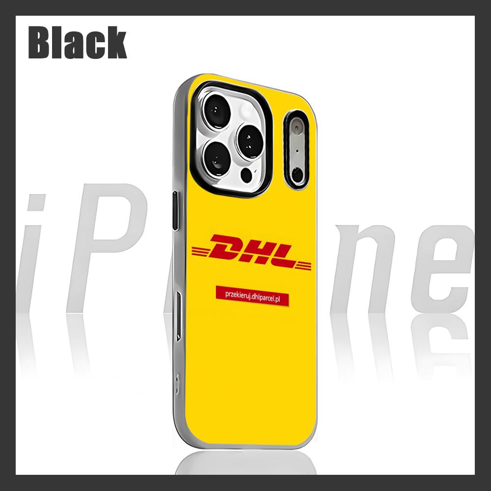 Экспресс-наклейка D-Dhl Чехол для телефона для iPhone 17 air 16 e 15 14 13 12 11 Pro Max Plus Черный 2-в-1 Желейный чехол
