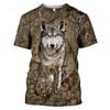 Vintage Camouflage Hunting T-Shirts Animal Print Tees Casual Oversized 3d T-Shirt For Men Streetwear Retro Short Sleeved Tops