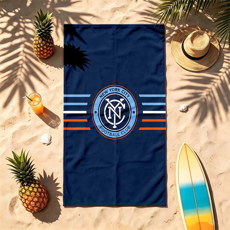 New York City FC (5) Theme Beach Towel Sand Resistant Soft And Comfortable Suitable For The Pool Camping Yoga And Diving A Travel