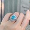 Jewelry Imitation Colored Treasure Ring, Retro Style Ring, Sparkling Diamond-Set Women'S Ring 8 * 10