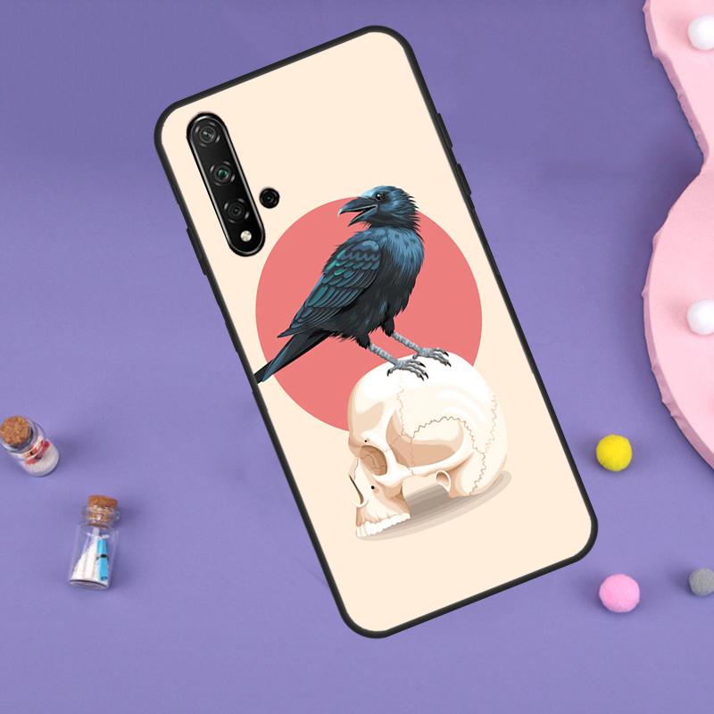 Чехол Ворон Ворона Темный Череп Для Huawei P30 P20 P40 Lite Nova 5T 11i 8i 3i 9 10 SE 11 Pro Y90 Y70 Y61 Y60 Y91
