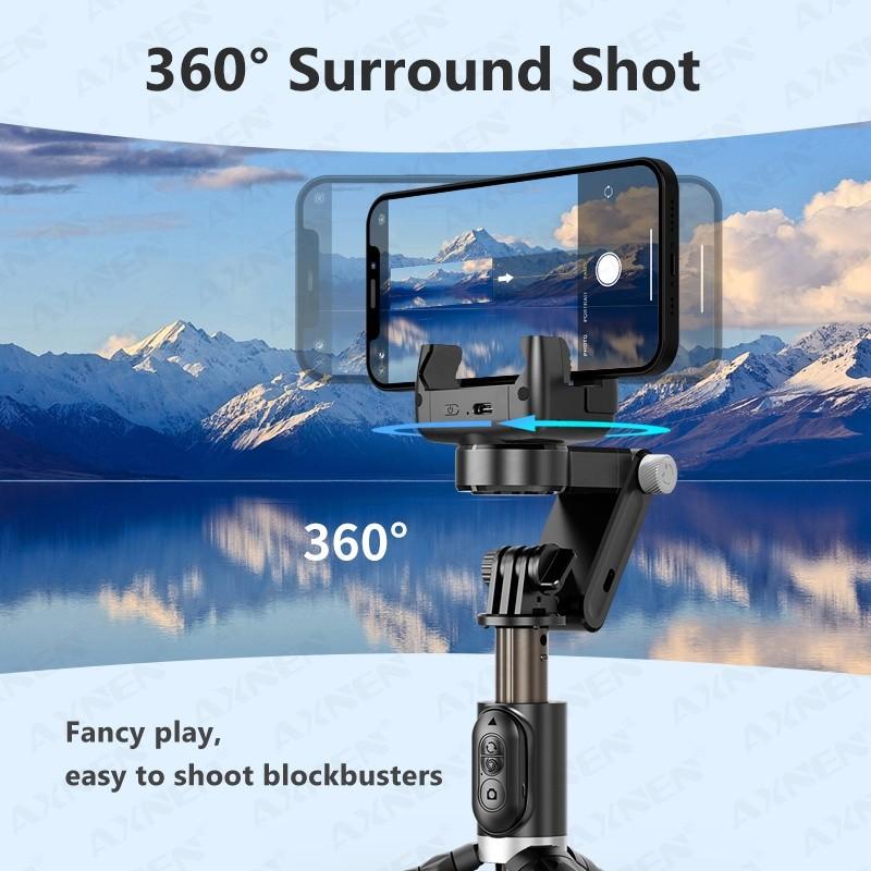 Q18 Настольный штатив с круговой съемкой 360° и заполняющим светом для смартфона Android IOS, палка для селфи, стабилизатор-подвес