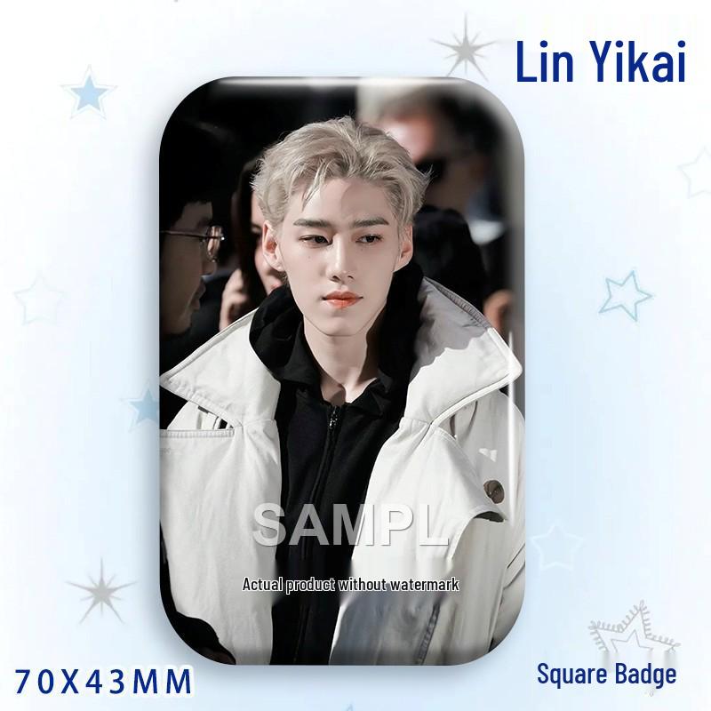 Thai Star PP Lin Yikai Concert Support Badge: Laser-cut Square Brooch Ornament