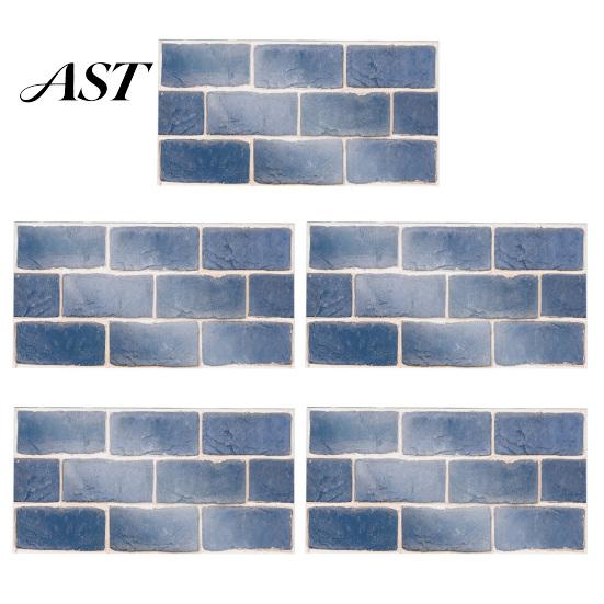 Peel Stick Tile Stickers 5Pcs Vintage Brick Stickers, Waterproof Oil?Proof Wallpaper, Flexible PVC Wall Tiles & Backsplash for Kitchen Living