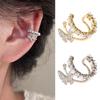 Butterfly Ear Cuffs Non Piercing Ear Corrector Clips Rhinestone Cartilage Clip-on Wrap Earrings Jewelry Gifts for Wife Girlfriend Her