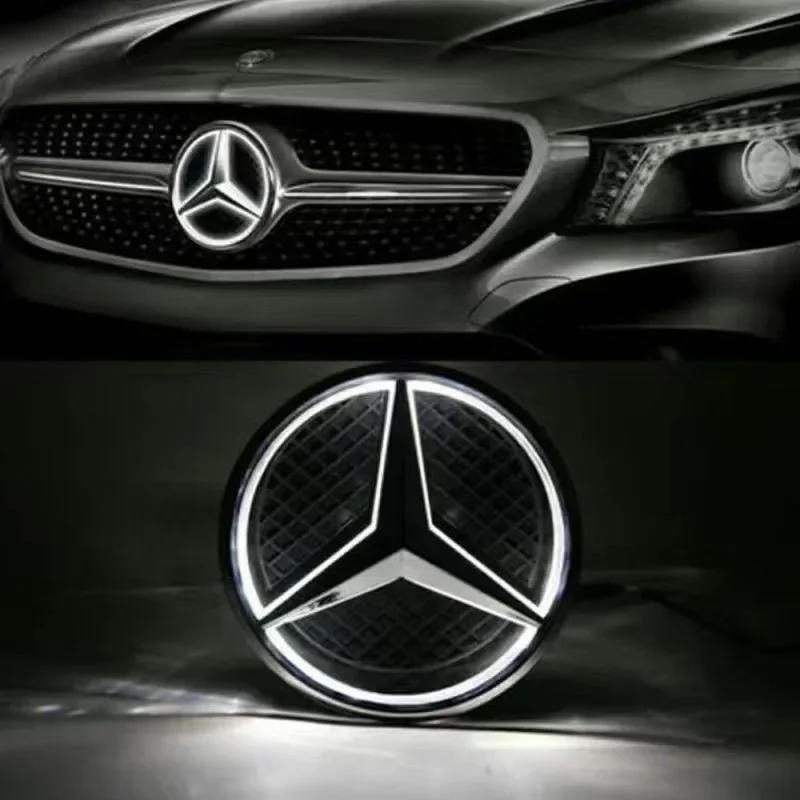AABIC1 White Blue Red Light Car Front Grilled Star Emblem LED Illuminated Logo Mercedes Benz Amg W205 C E R ML GL GLA CLA CLS 2013-2016