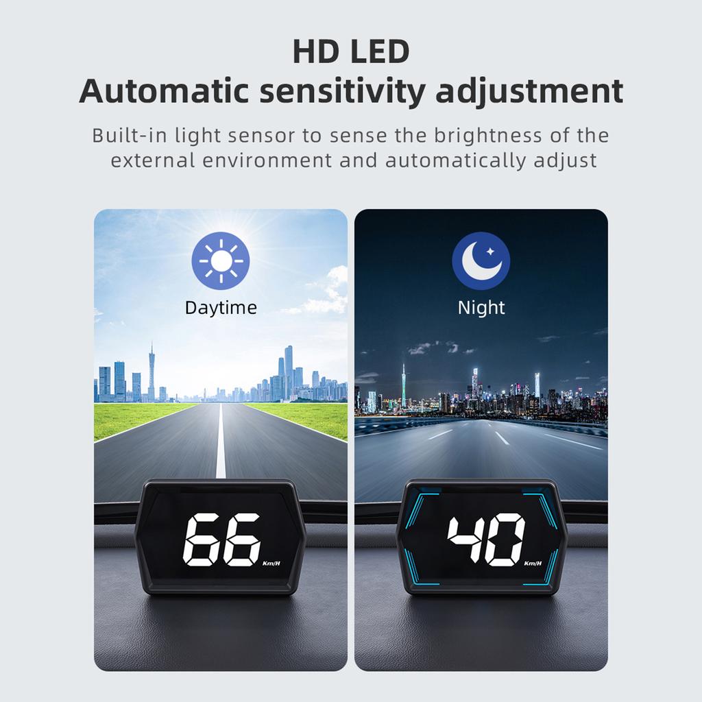 Проекционный дисплей, GPS-спидометр Универсальный проекционный дисплей для автомобиля 3 дюйма Мили в час Измеритель скорости с компасом Предупреждение о превышении скорости для