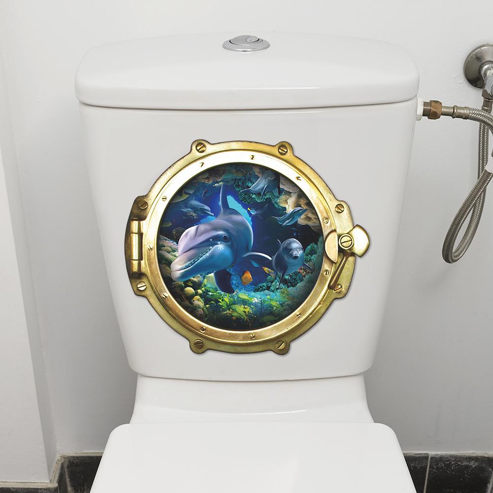 1pc Beautiful Lotus Butterfly Toilet Sticker Bathroom Toilet Cover Decorative Sticker Waterproof Self Adhesive