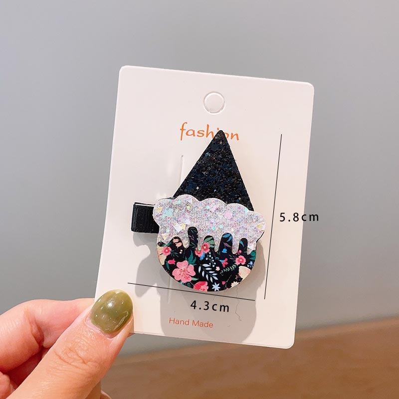 Хэллоуин Детские аксессуары для волос, Тыква Привидение, Забавные заколки для волос ручной работы, Черный бант с летучей мышью, Заколки для волос для вечеринки для девочек