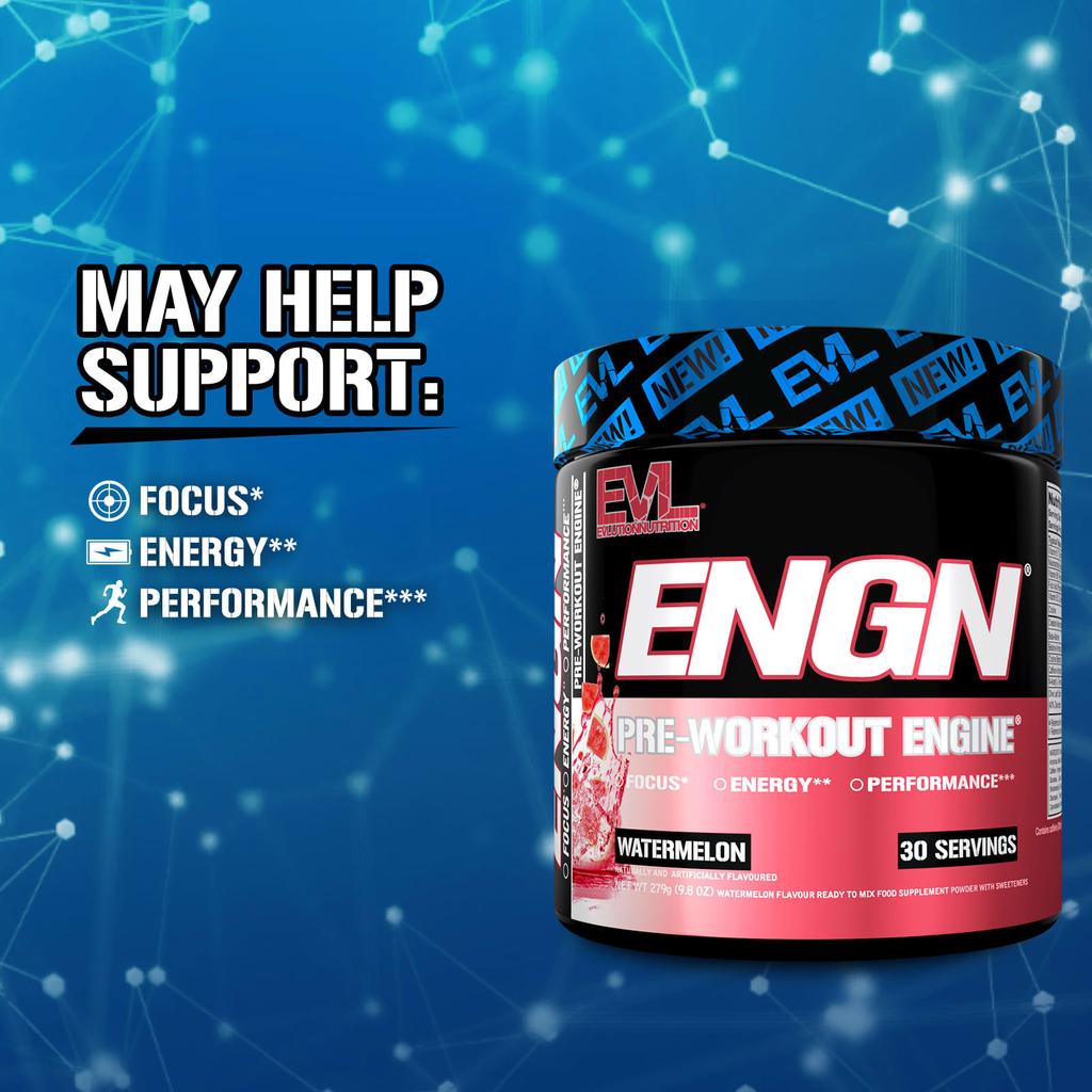 EVLution Nutrition, ENGN, Pre-Workout Supplement, Watermelon Flavor, 9.8 oz (279 g)