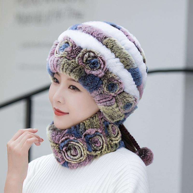 Winter Warm Faux Fur Beanie Trendy Coldproof Elastic Knit Hats Thick Warm Skull Cap Classic Beanies for Women Girls Autumn & Winter