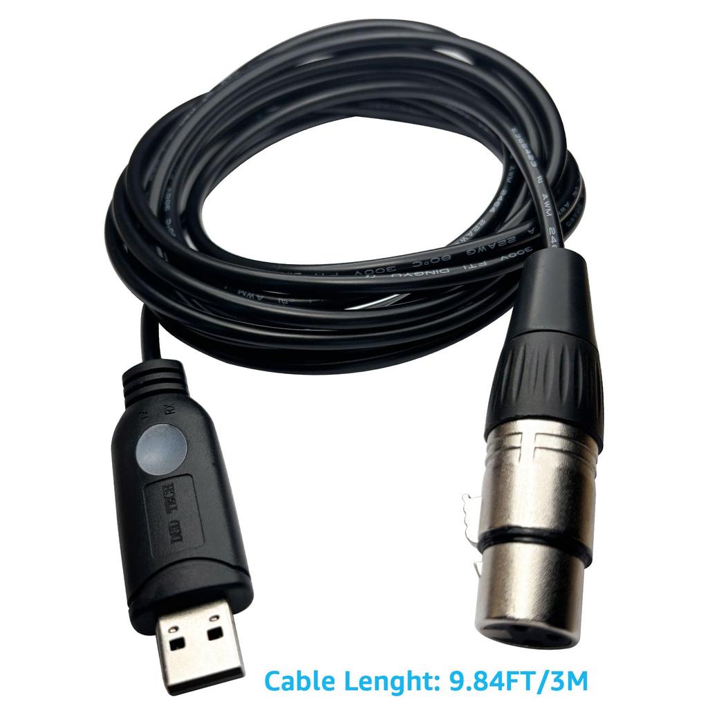 Кабель DSD TECH, совместимый с Freestyler QLC MagicQ и Pi Open Lighting SH-RS09B USB-DMX (3M)