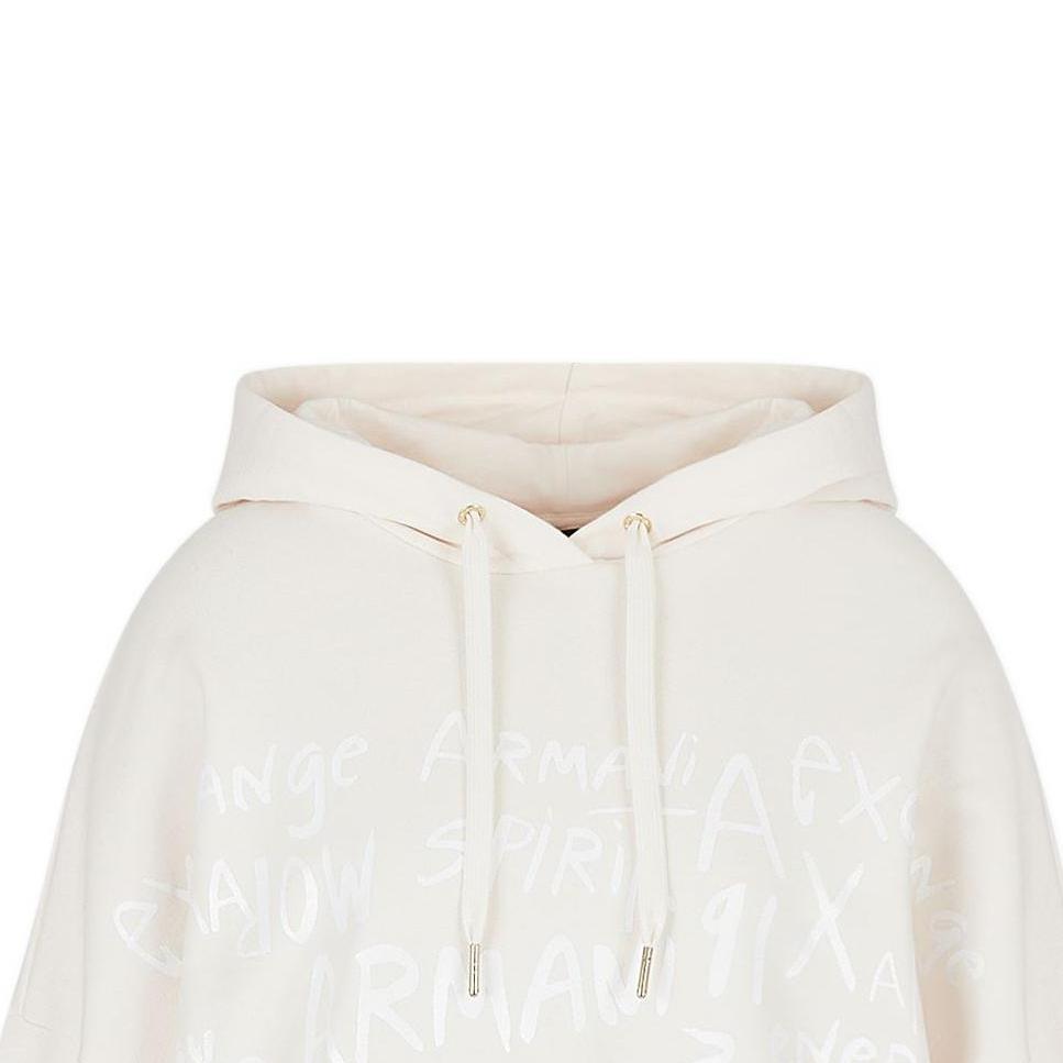 Armani Exchange Худи с капюшоном и принтом букв FW22 Женские худи Белый 6LYM46-YJCCZ-11130