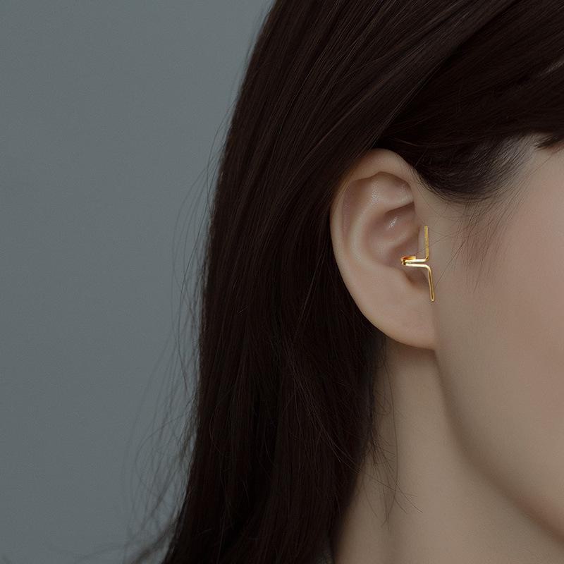 Клипсы для ушей Banyan Tree S925 Silver без проколов: Серьги-каффы Simple Line унисекс - модный европейский и американский стиль