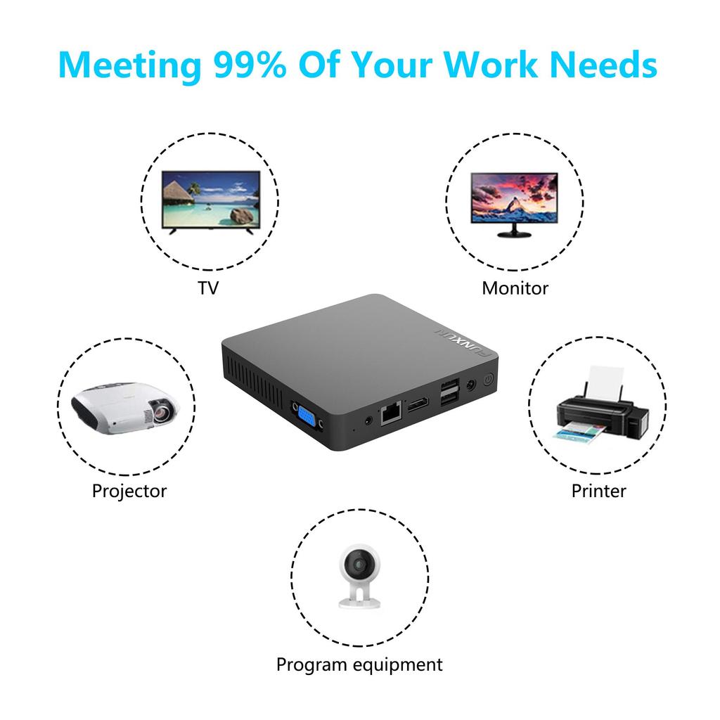 Мини-ПК Windows 10 Pro Мини-компьютер 6 ГБ ОЗУ Настольный компьютер Intel N3350 Dual WiFi Двухэкранный дисплей Поддержка 4K USB 3.0 Gigabit Ethernet HDMI VGA