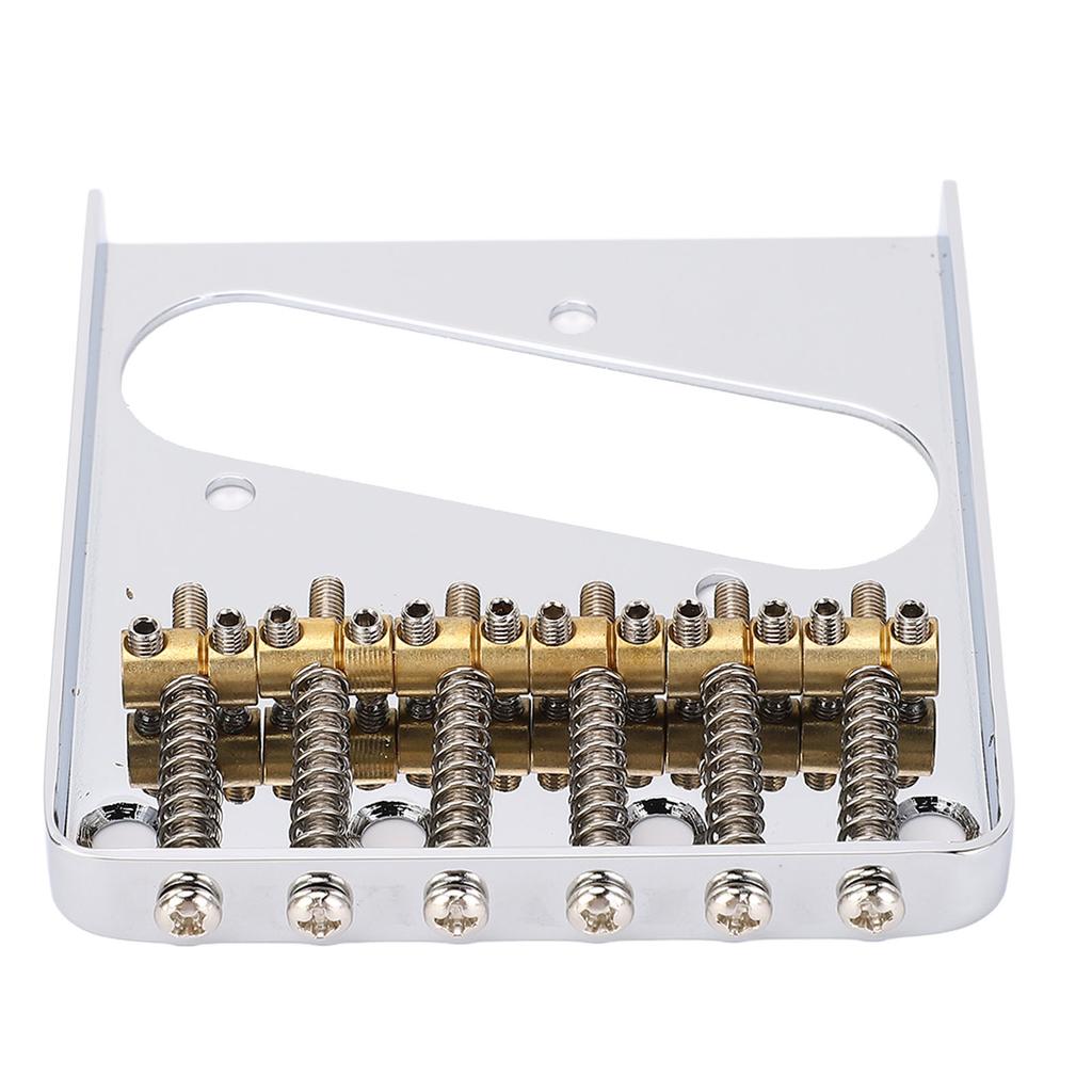 54mm Guitar Bridge with Brass Barrel Saddles 6 String Metal Bridge Replacement for Telecaster Electric Guitars