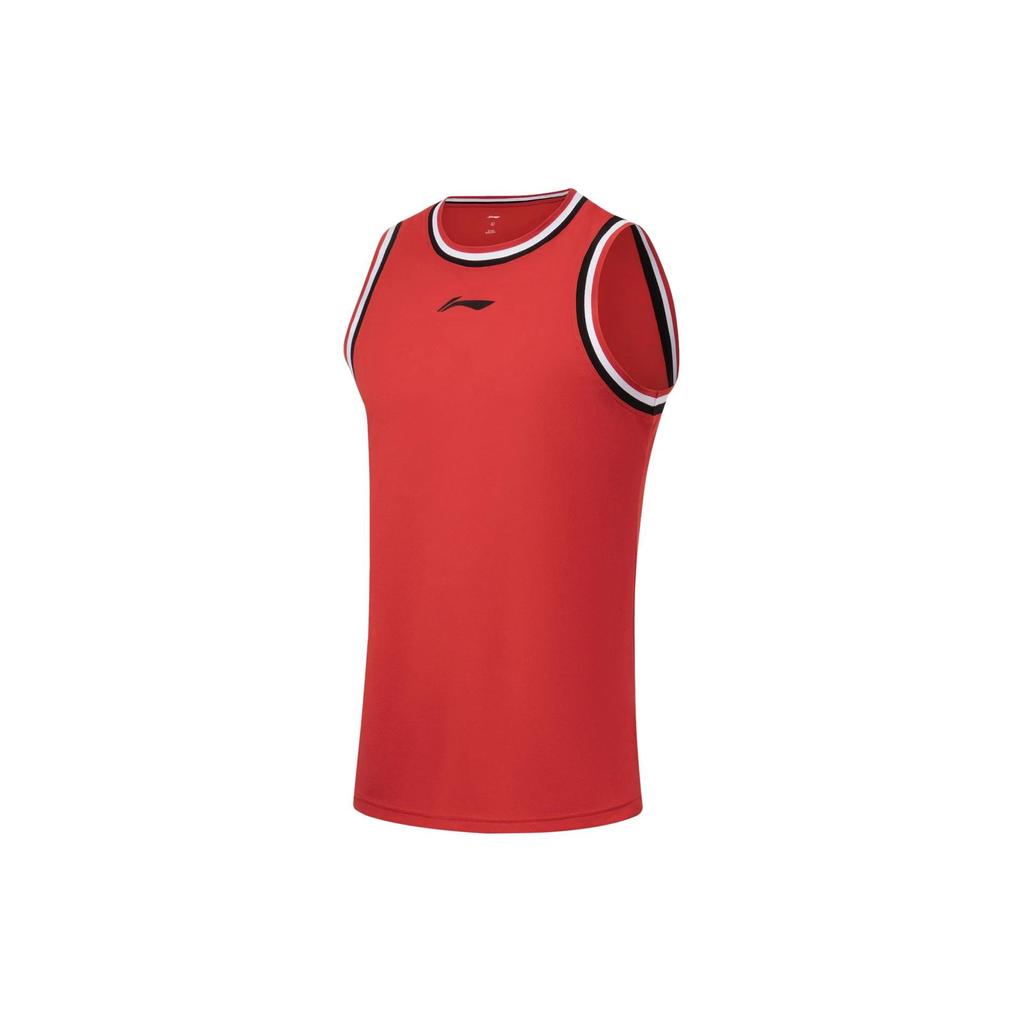 Баскетбольный костюм Li Ning Sports с логотипом и влагоотводящим принтом для соревнований, мужская спортивная одежда, красный AATT001-2