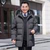 Куртка-пуховик для мужчин среднего и пожилого возраста, зимняя, новая, деловая, повседневная, с меховым воротником, теплая, большого размера