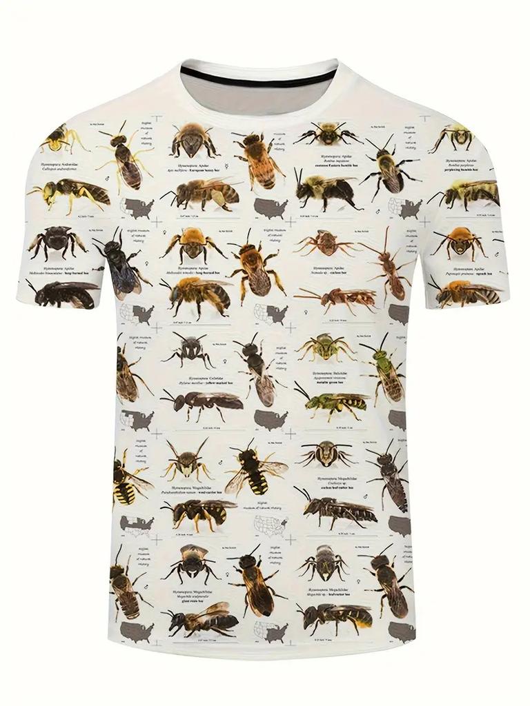Футболка Y2k New Bee Graphic T-Shirt для мужчин и женщин, летние повседневные модные футболки с коротким рукавом, одежда с 3D-принтом и животными, уличная одежда для детей в стиле Харадзюку